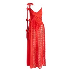 NEW For Love and Lemons Hannah Maxi Dress Red Small